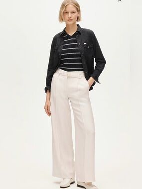 J CREW SIZE 4P Wide-leg belted pant in luster canvas CS094 $158